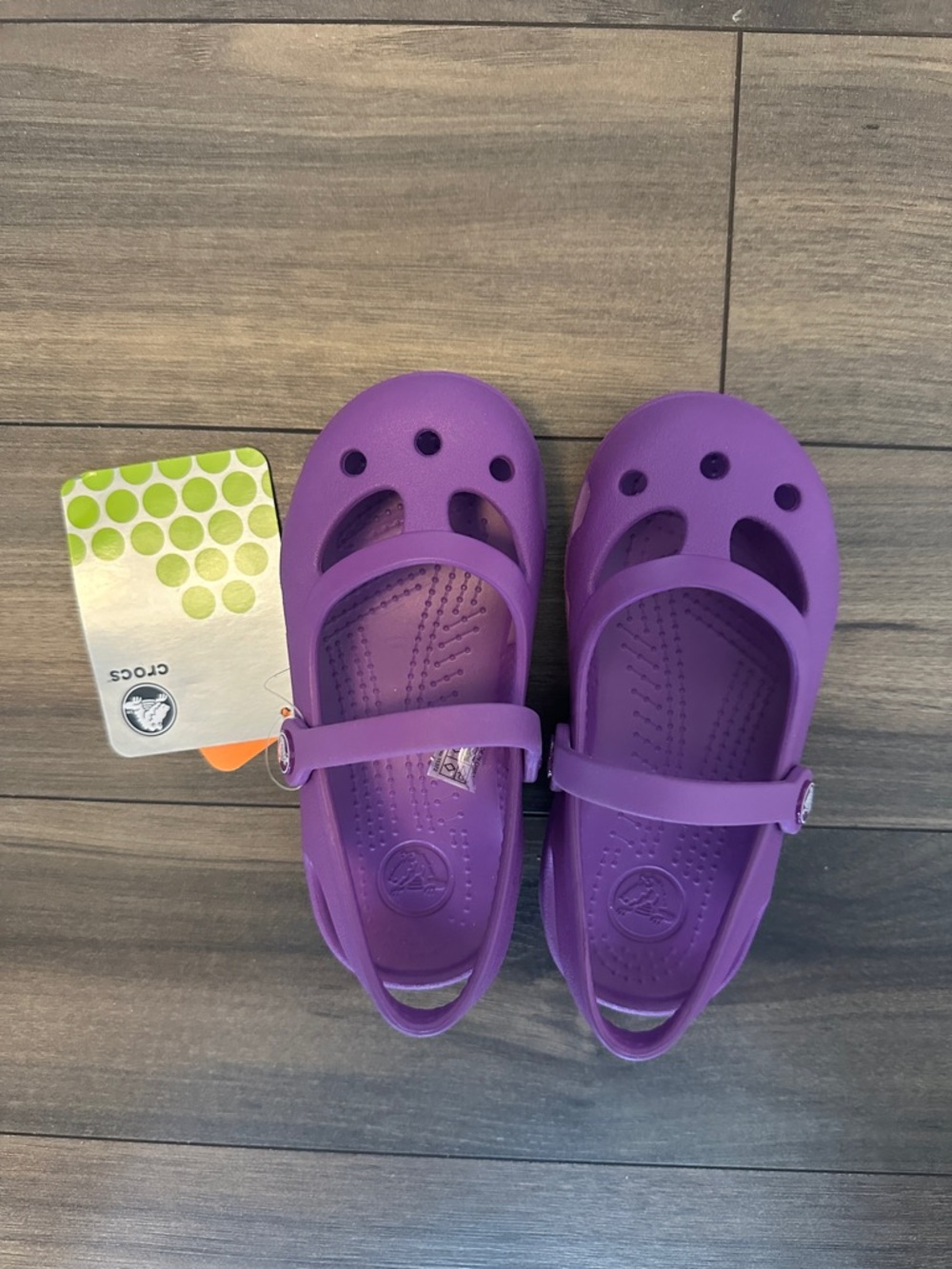 NWT CROCS Kids' Purple Mary Jane Sandals with Strap